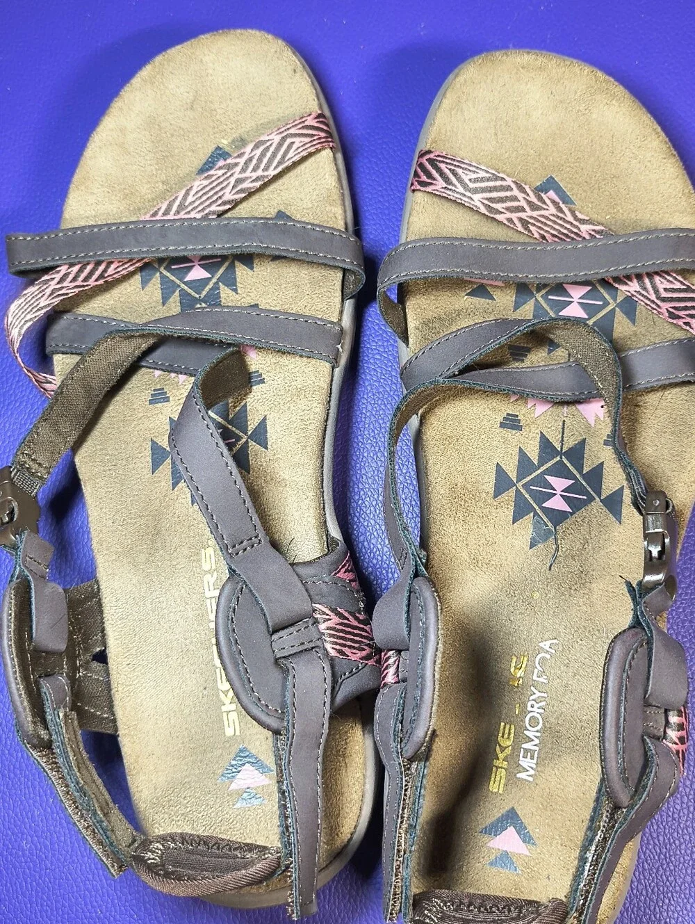 Skechers Reggae Slim Vacay Sandals Women’s 8 brown/pink